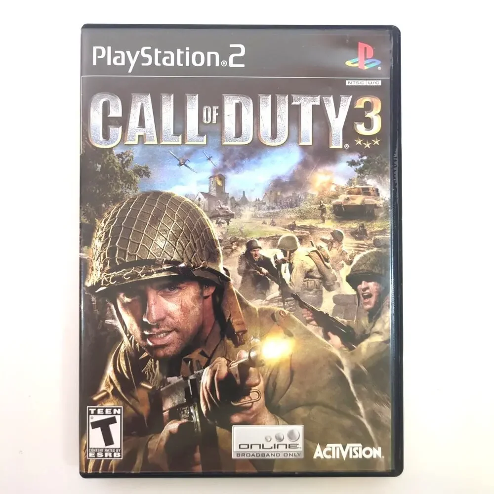 Call of Duty 3 PlayStation 2 Video Game PS2 FPS WWII Multiplayer Online CIB